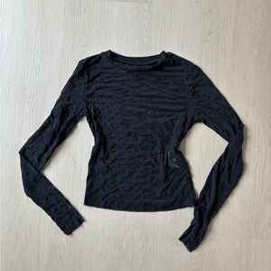 Mesh polka dot Long Sleeve Top